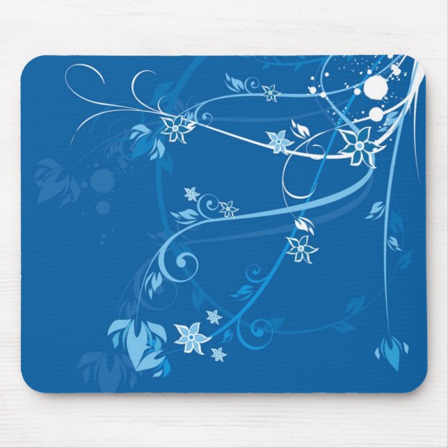 Blue Flowers shirt Mouse Pad (Front)