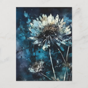 Blue Flowers Summer Cyanotype Postcard