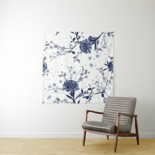 Blue flowers tapestry
