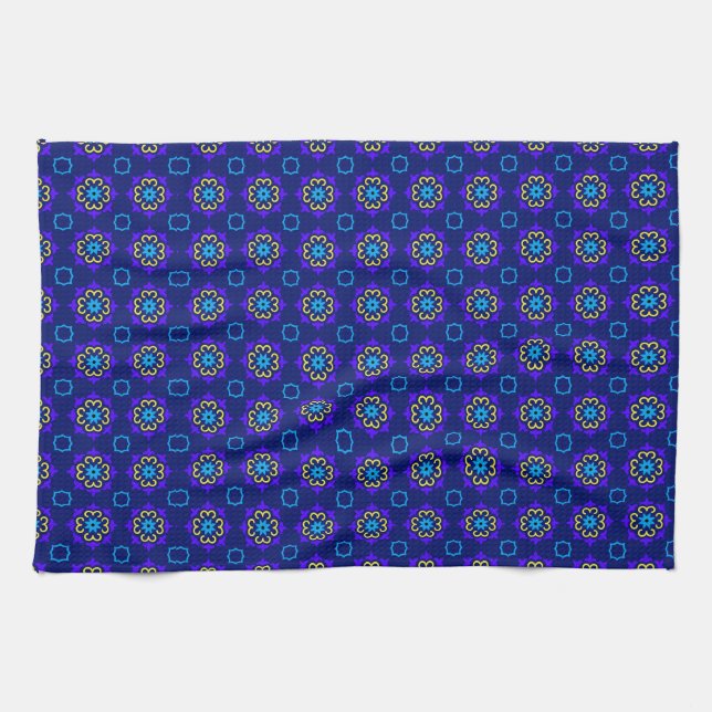 blue flowers tea towel (Horizontal)