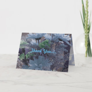 Blue FLowers Thank You Card