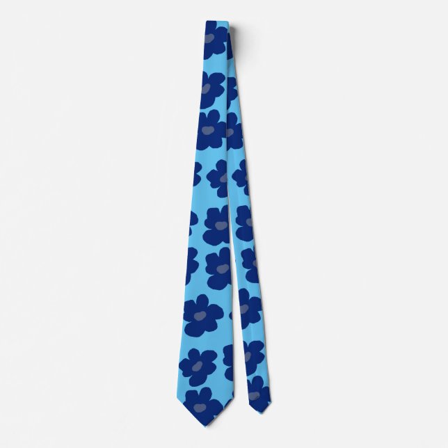 Blue Flowers  Tie (Front)