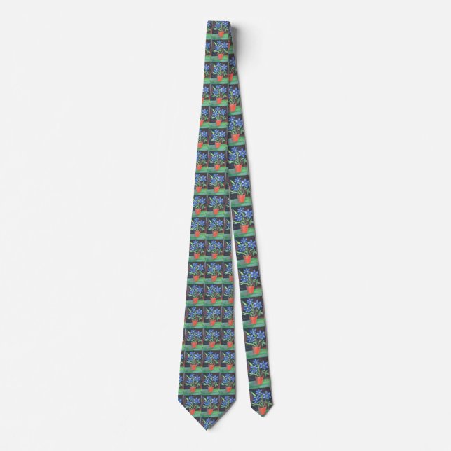 Blue Flowers Tie (Front)