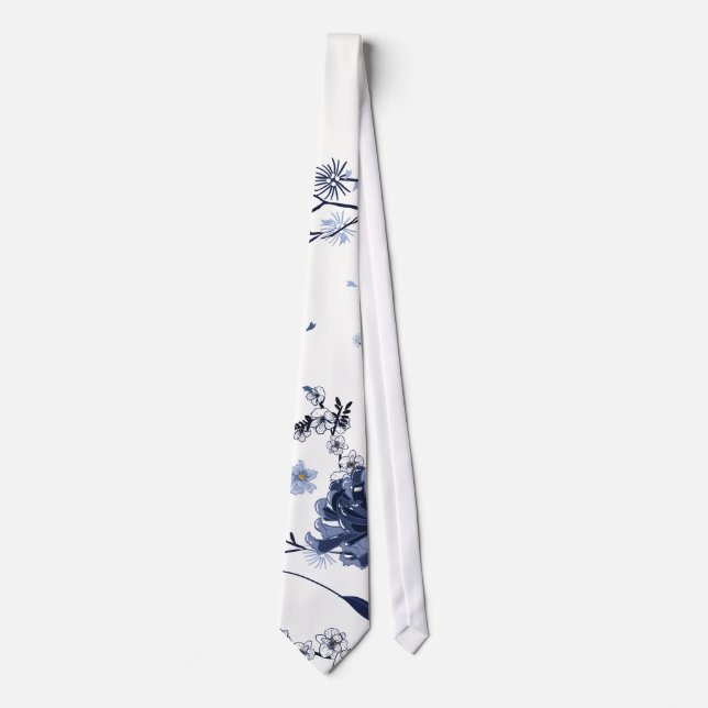 Blue flowers tie (Front)