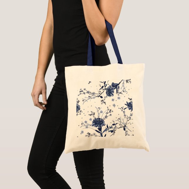 Blue flowers tote bag (Front (Product))