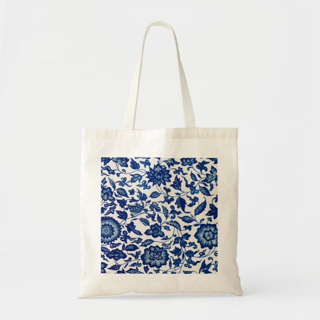 Blue flowers tote bag (Front)