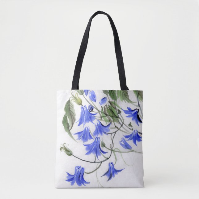 Blue Flowers Tote Bag (Front)
