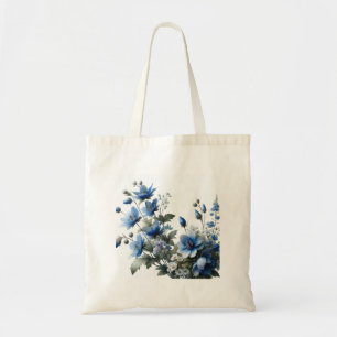 Blue flowers tote bag