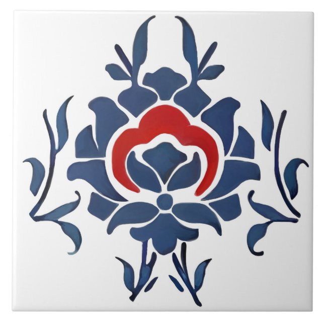 Blue flowers,Turkish tiles ,iznik, (Front)