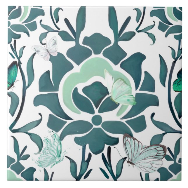 Blue flowers,Turkish tiles ,iznik,  (Front)