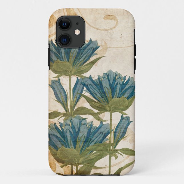Blue Flowers Vintage Wedding Case-Mate iPhone Case (Back)