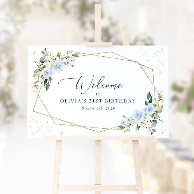Blue Flowers, White Flowers, Birthday Welcome Poster (Creator Uploaded)
