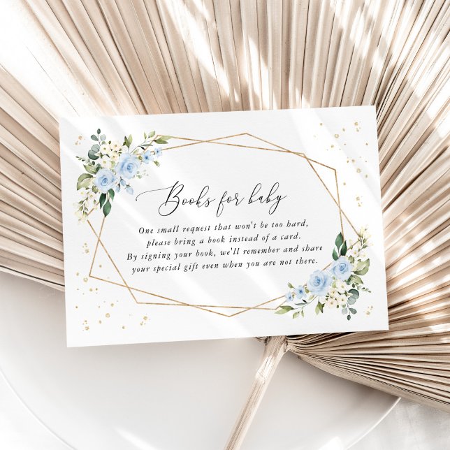 Blue Flowers, White Flowers, Boho, Books For Baby Enclosure Card (Creator Uploaded)