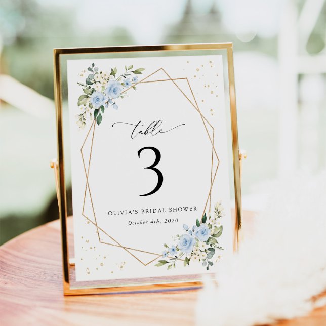 Blue Flowers, White Flowers, Boho, Table Numbers (Creator Uploaded)