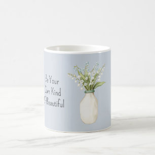 Blue Flowers White Vase Coffee Mug