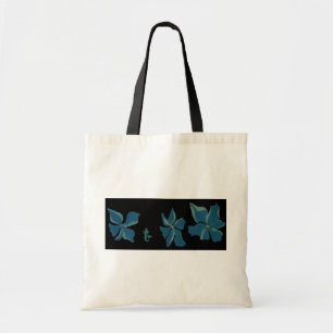 Blue Flowers With Mermaid Tote Bag