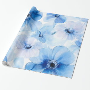 Blue Flowers Wrapping Paper