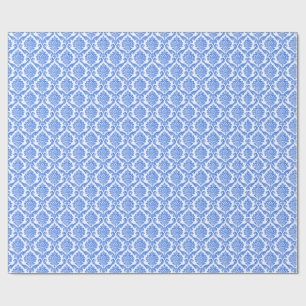 Blue flowery motif wrapping paper