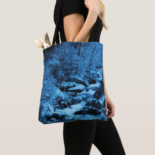 Blue Flowing Brook Fantasy Nature Art  Tote Bag