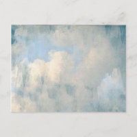 Blue Fluffy Clouds Painting Background