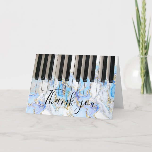 blue fluid marble music piano thank you (Front)