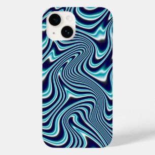 Blue Fluid Marbling Painting Case-Mate iPhone 14 Case