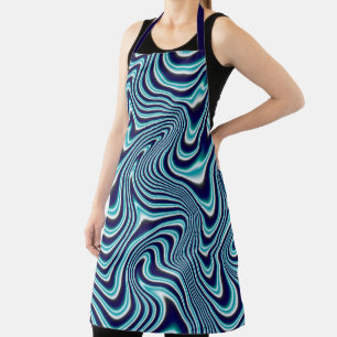 Blue Fluid Painting Apron