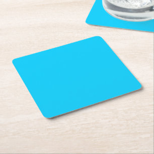 Blue Fluo Neon Colour Customise This! Square Paper Coaster