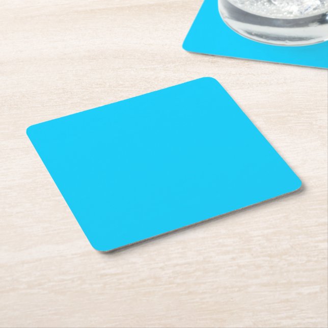 Blue Fluo Neon Colour Customise This! Square Paper Coaster (Angled)