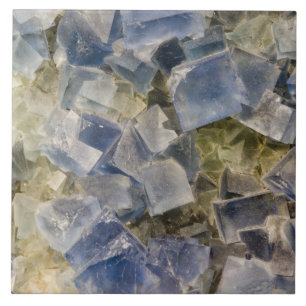 Blue Fluorite Crystals in Matrix Ceramic Tile