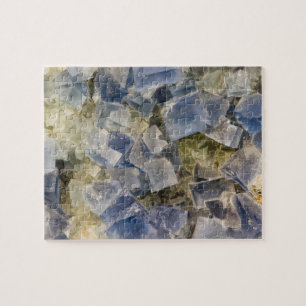 Blue Fluorite Crystals in Matrix Jigsaw Puzzle