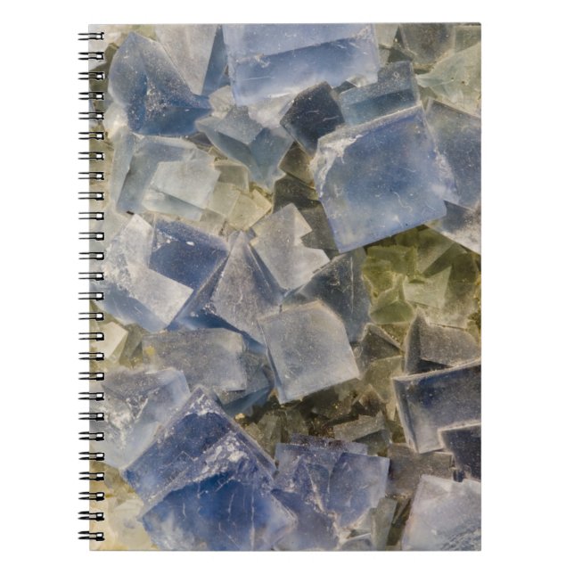 Blue Fluorite Crystals in Matrix Notebook (Front)