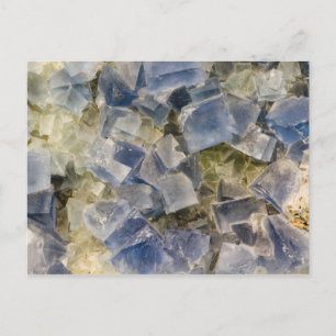 Blue Fluorite Crystals in Matrix Postcard