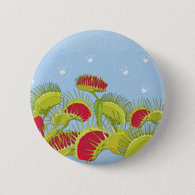 blue fly trap 6 cm round badge (Front)