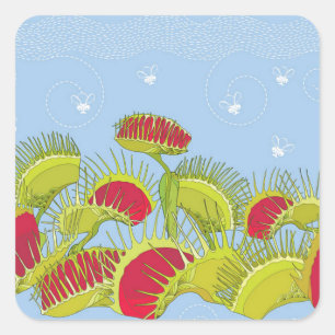blue fly trap square sticker