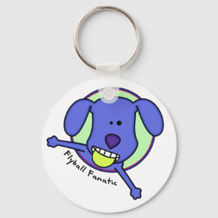 Blue Flyball Fanatic Keychain