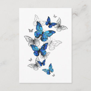 Blue Flying Butterflies Morpho Advice Card