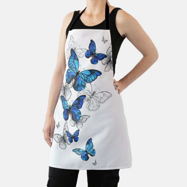 Blue Flying Butterflies Morpho Apron (Insitu)
