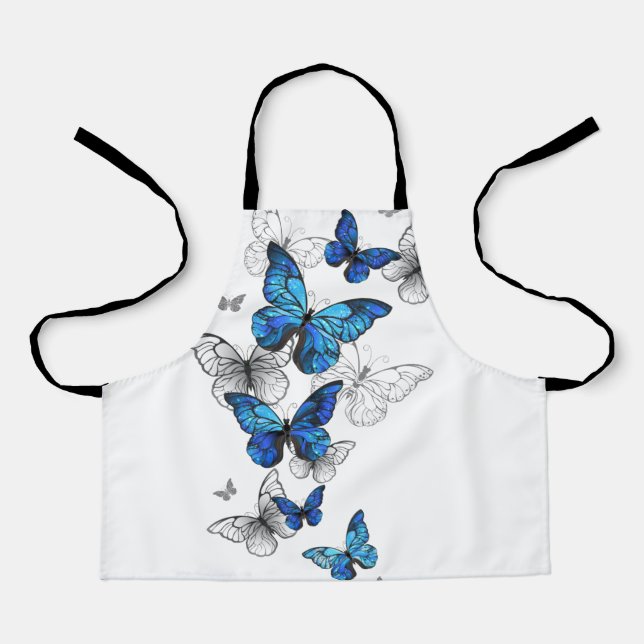 Blue Flying Butterflies Morpho Apron (Front)