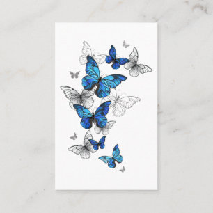 Blue Flying Butterflies Morpho Business Card