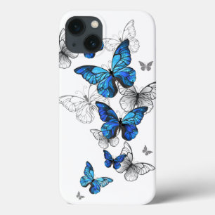 Blue Flying Butterflies Morpho iPhone 13 Case