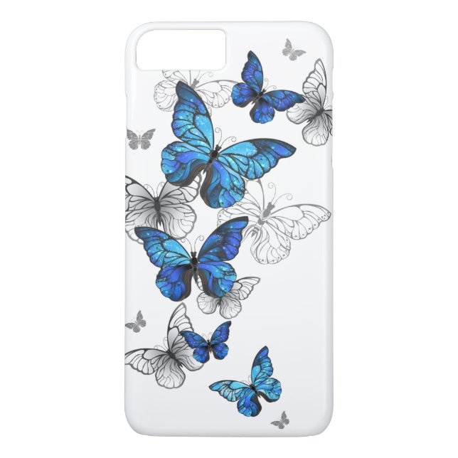 Blue Flying Butterflies Morpho Case-Mate iPhone Case (Back)