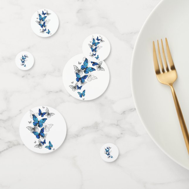 Blue Flying Butterflies Morpho Confetti (Group)