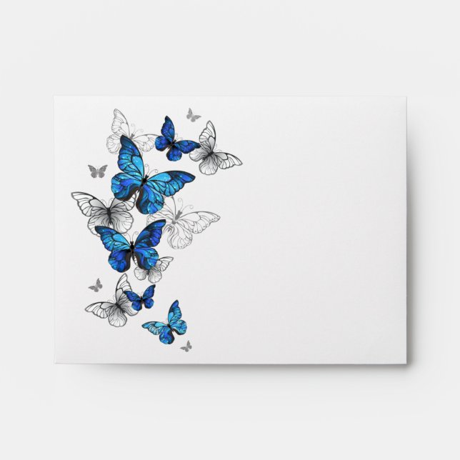 Blue Flying Butterflies Morpho Envelope (Front)