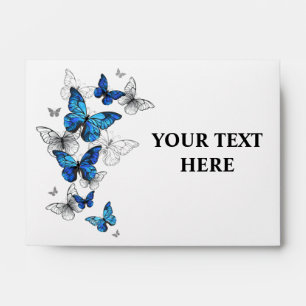Blue Flying Butterflies Morpho Envelope