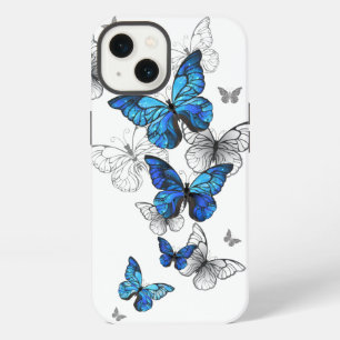Blue Flying Butterflies Morpho iPhone 13 Case