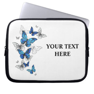 Blue Flying Butterflies Morpho Laptop Sleeve