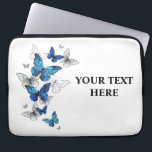 Blue Flying Butterflies Morpho Laptop Sleeve<br><div class="desc">Flying Blue Butterflies morpho and white butterflies on a light abstract background. Morpho. Design with blue butterflies morpho.</div>