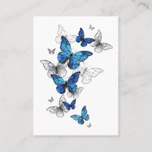 Blue Flying Butterflies Morpho Loyalty Card