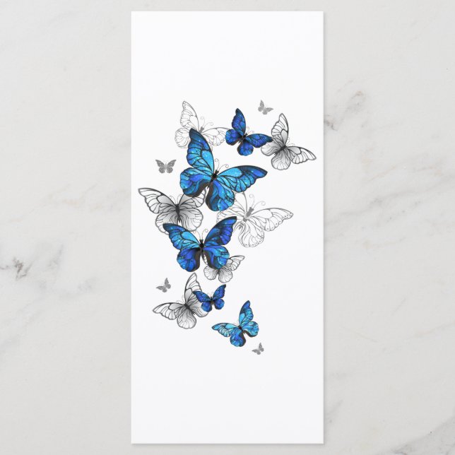 Blue Flying Butterflies Morpho Menu (Front)